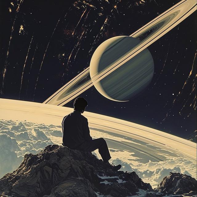 profile avatar of man sitting on moon